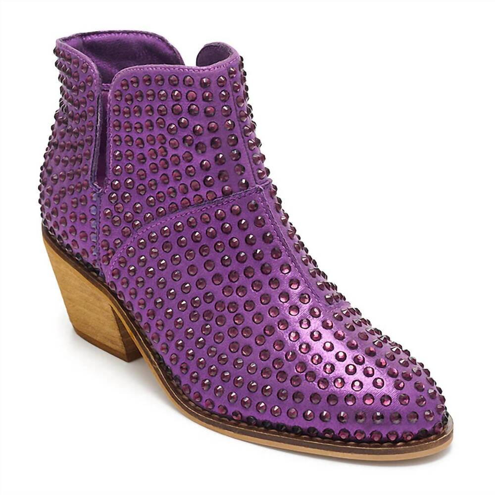 NEW GABBY women's rhinestone bootie in purple